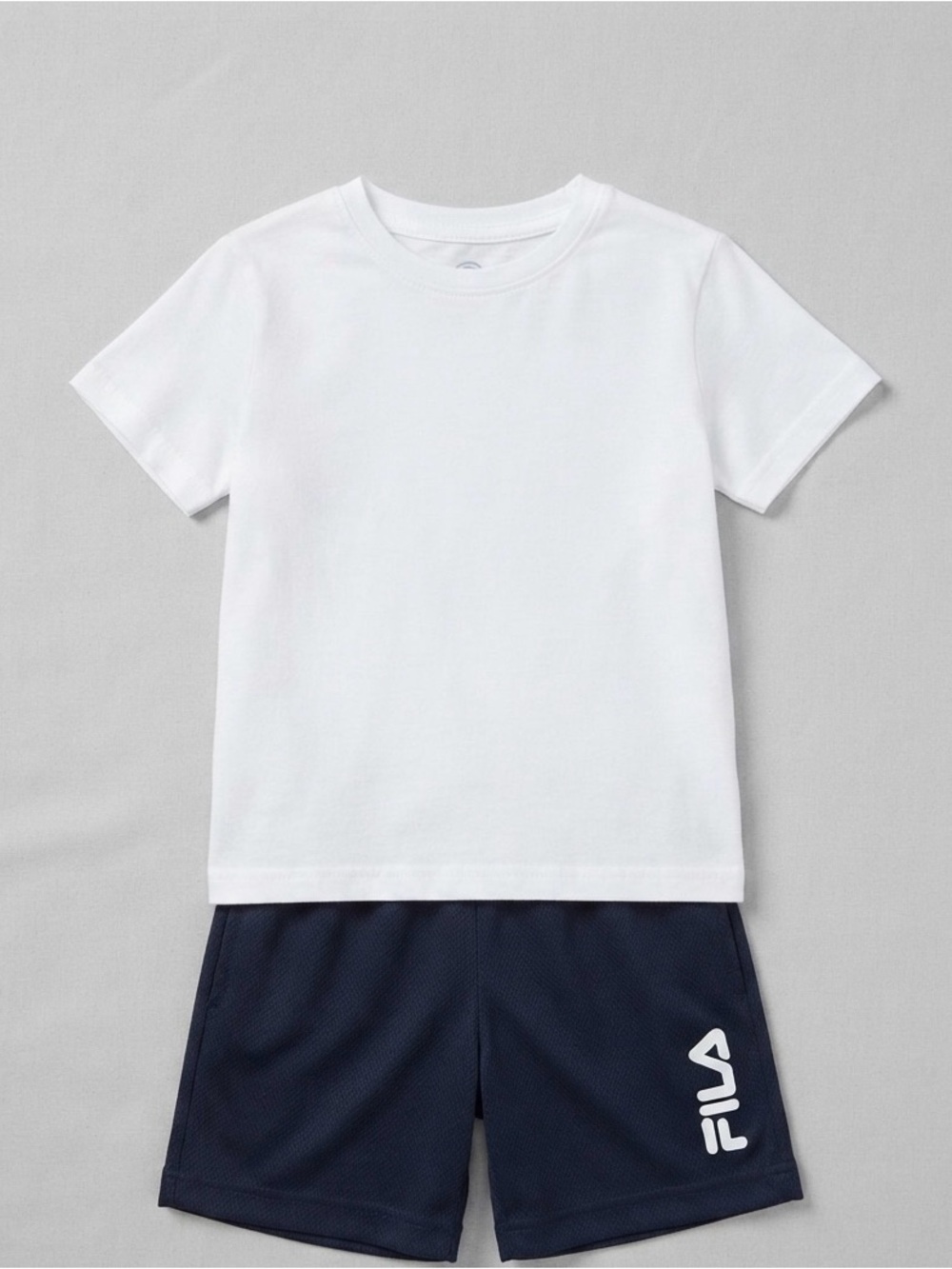 Fila Kids White Tee and Navy Athletic Shorts Set